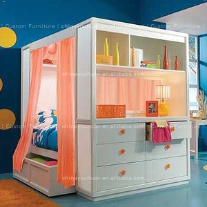 Cama Infantil Multifuncional con Almacenamiento, Cama Individual Simple para Niñas, Cama Tipo Casa Secreta para Habitación <span class=keywords><strong>de</strong></span> Niñas, Personalizable - Product Image 1
