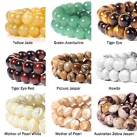 Produsen Manik-manik Perhiasan Grosir Batu Alam 8mm 10mm Manik Batu Permata Coklat Tiger Eye Batu Longgar untuk Pembuatan Perhiasan