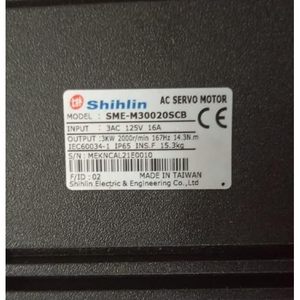 Moteur servo AC Shihlin SME-M30020SCB 3kw 125v 16a 167hz Fabriqué à Taïwan - Product Image 1