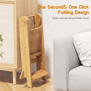Taburete de <span class=keywords><strong>Cocina</strong></span> Plegable y Ajustable para Niños Pequeños, Torre de Aprendizaje de Madera para Niños, Taburete con Escalones - Product Image 5