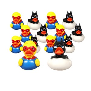 Lot de 200 canards en caoutchouc de sécurité imprimés, de <span class=keywords><strong>3</strong></span> pouces, en forme de canard <span class=keywords><strong>Superman</strong></span>, personnalisables, mini, flottants, pour le bain, pour le développement cognitif - Product Image 1