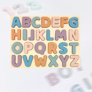BPA miễn phí Toddler Shape giáo dục bảng chữ cái câu đố đồ chơi Silicone pegged câu đố cho học tập - Product Image 2