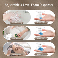 Distributeur de savon liquide électrique pour évier de cuisine, mural, à capteur, sans contact, mousse automatique, bouteille personnalisable 350 ml, pour hôtel