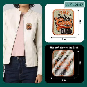 The Cool Dad <b>Patch</b> 3 Inches Iron <b>On</b> Embroidery For Hats Clothes Backpacks Jeans DIY <b>Sew</b> - Product Image 5