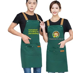 Tablier sans manches ajustable de haute qualité pour adultes, avec logo personnalisé, design tendance croisé, pour femmes et hommes, idéal pour artistes, salons de coiffure et cafés - Product Image 6