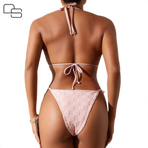 Biquíni Sexy Mini Sling de Tecido Terry Personalizado Europeu e Americano com Amarração em Três Pontos para Mulheres - Product Image 5