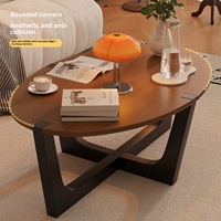AGS-06-CJ Mesa de Centro Moderna y Duradera de Madera con Estructura Metálica, Muebles para Sala de Estar, para Apartamentos y Hoteles