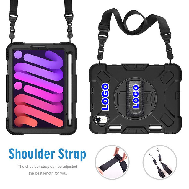 For ipad Mini 6th Generation case Cover Rugged for ipad case and Cover Heavy Duty Tablet Casing with Pencil Holder for Kids
