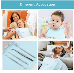 Bavaglini/grembiule dentale monouso in plastica impermeabile e certificato CE ISO prodotto - Product Image 4