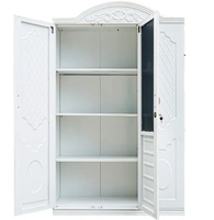 Meubles de chambre à coucher modernes Armoire en acier Armoire à vêtements Armoire de rangement en métal Armoire en acier à 3 portes
