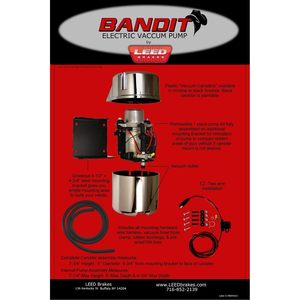 Pompe à vide Leed Brakes VP001C chromée 12V, kit universel électrique - Product Image 6