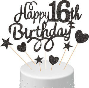 Nuevo Adorno para <span class=keywords><strong>Pastel</strong></span> <span class=keywords><strong>de</strong></span> Cumpleaños <span class=keywords><strong>de</strong></span> Papel con Purpurina Dorada Rosa, para <span class=keywords><strong>15</strong></span>, 16, 18, 2, 30, 50, 60, 70, 80 Años, Decoración para <span class=keywords><strong>Pastel</strong></span> con Estrellas, para Mayores <span class=keywords><strong>de</strong></span> 14 Años - Product Image 2