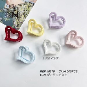 Fermaglio per capelli a forma di macaron con cuore, 6 cm, per donne e ragazze, accessorio per capelli carino e alla moda. - Product Image 1