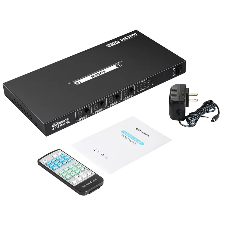 TESmart Matrix HDMI Switch 4K HD 1080P Support 4 to 4 EDID HDMI Matrix Splitter 4x4 4k30hz HDMI Video Matrix Switcher 4K