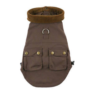 Jaqueta Vintage para Cães à Prova de Vento e Lavável com Gola de Corduroy, Bolso e Laço para Guia - Casaco Retro para Animais de Estimação para Todas as Estações - Product Image 3