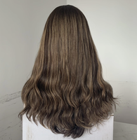 Perruque bouclée brun clair avec bonnet, nœuds blanchis indétectables, dessus en soie multidirectionnel, cheveux Remy de qualité salon, perruque casher juive