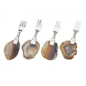 Perilla de Metal con mango de perla Madre, cubertería de alta calidad, tenedor de acero - Product Image 5