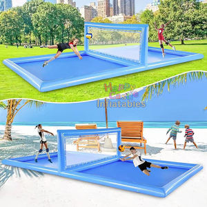 Juegos de deportes acuáticos Campo de voleibol inflable <span class=keywords><strong>Piscina</strong></span> de cancha de voleibol de agua inflable flotante con o sin piso - Product Image 3