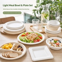 Assiettes jetables chauffables au micro-ondes en pulpe de canne à sucre de qualité alimentaire, bols commerciaux épais de grande taille, assiettes de barbecue