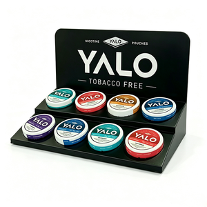 YALO Nicotine Pouches Display Rack 6-<b>Shelf</b> 2-Tier Vertical <b>Stand</b> Pre-Assembled Plastic <b>Shelf</b> Modern Style Glossy Finish - Product Image 1