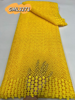 Nouvelle Arrivée Tissu en Dentelle Guipure Multicolore Soluble dans l'Eau, Dentelle Florale 3D Brodé en Soie de Lait pour Mariage Nigérian Aso Ebi