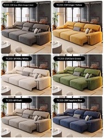 Sofá Cama Eléctrico Funcional para Mascotas, Tela Antiarañazos para Gatos, Doble Uso, Moderno, Estructura de Madera Simple, Sofá de 3 Plazas con Respaldo Dividido