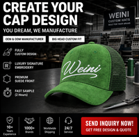 Gorra de Béisbol WEINI Personalizable con Bordado, 6 Paneles, Impermeable, Tipo Camionero, Tela Tipo Cuero, Cierre a Presión, Ajustable, Unisex