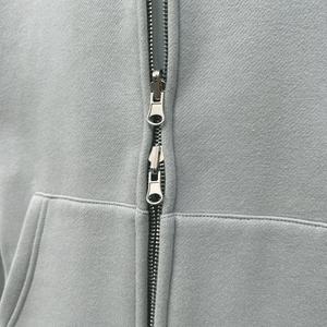 Bulk Wholesale Designer Double Zipper <b>Hoodies</b> 420 Gsm Blank <b>Hoodies</b> Heavy Polyester <b>Cropped</b> Plain <b>Zip</b> Up <b>Hoodies</b> Manufacturers - Product Image 4