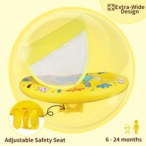 Flotador de Piscina para Bebés con Diseño de Dinosaurio Amarillo, con Toldo Removible y Asiento de Seguridad Ajustable - Product Image 3
