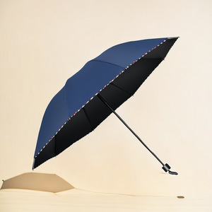 Paraguas Plegable Manual para Hombre, Regalo Empresarial, Protección Solar de Tres Pliegues, Logotipo Impreso, Venta al Por Mayor - Product Image 2