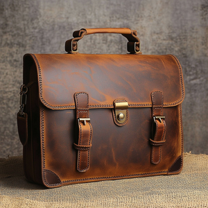 Bolsa de mensajero de cuero genuino negro ligero de tamaño personalizado maletín de cuero de grano superior para ordenador portátil personalizado para hombres - Product Image 4