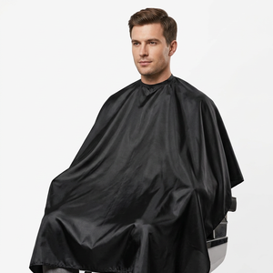 Cape de coiffure réglable en nylon imperméable et résistante aux taches, confortable, noire, en polyester, résistante à l'eau - Product Image 4