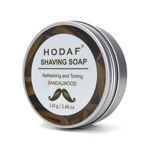 Savon à raser au bois de santal HODAF en gros, marque privée, au beurre de karité et miel, mousse riche, hydratant, pour homme, rasage en profondeur - Product Image 6