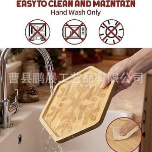 Pengzhan Wooden Serving <b>Tray</b> 30cm Decorative Food Plate For Dessert <b>Snack</b> Home Use - Product Image 4