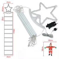 Lumières LED de Noël en forme d'échelle, blanc chaud RGBIC, lampe d'escalier pentagramme 1M 2M 3M, lumière d'échelle grimpante du Père Noël pour la décoration de fêtes