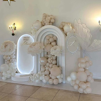 Promotion SMS : Toile de fond de mariage moderne personnalisée en acrylique PVC blanc 3D avec éclairage LED pour événements romantiques (vente en gros)