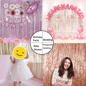 1*2M Décoration d'anniversaire de mariage Décoration d'anniversaire adulte Rideaux de fond de <span class=keywords><strong>fête</strong></span> <span class=keywords><strong>Rideau</strong></span> <span class=keywords><strong>à</strong></span> franges dorées scintillantes - Product Image 4