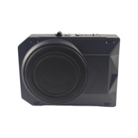 Caisse de subwoofer universelle pour voiture de 10 pouces, design fin en aluminium, avec 1200 W de puissance de crête et amplificateur intégré, subwoofer sous le siège