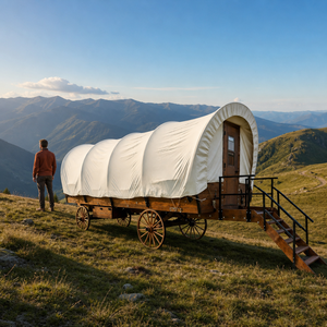 Tente de glamping de luxe sur mesure, directement de l'usine, type carrosse en bois, assemblage KD, toile imperméable pour complexe hôtelier et camping - Product Image 4