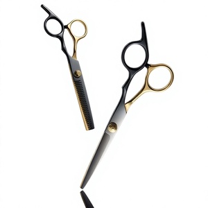 Ciseaux à effiler professionnels Morgans Industries en acier inoxydable 440C, pointe arrondie, manche moyen, pour droitiers, usage en salon - Product Image 2