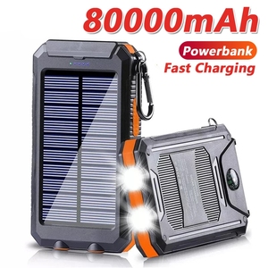 Batterie externe solaire 80000 mAh, chargeur portable, batterie externe, chargeur de batterie externe, lumière puissante, lumière <span class=keywords><strong>LDE</strong></span> pour tous les smartphones - Product Image 4