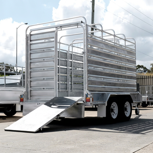 STONEGATEE Livestock <b>Trailer</b> 8 Pen Cattle Transport Aluminum Alloy Dual Axle <b>Ramp</b> Access - Product Image 1