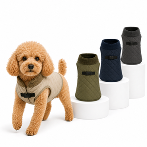 Diamond Quilted Wrap Dog Vest dog outfitspet <b>clothes</b> oem pet <b>clothes</b> Windproof Warm Sleeveless Pet Waistcoat - Product Image 1