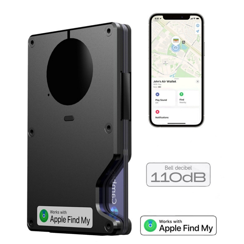 Инновационный простой компактный кошелек RFID с GPS-ключом, алюминиевый минималистичный Карманный держатель для смарт-карт, отслеживает местоположение с Findmy