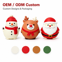 Ensemble de jouets squishy de Noël : Bonhomme de neige, renne, Père Noël – Mousse souple à rebond lent – Trio festif décoratif pour bureau