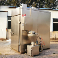 Four à fumée en bois, chariot pour la viande, vente en gros usine