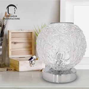 Fornitore private label living room decor elegante art glass round lamp design scaldacera per cera profumata con luce notturna calda