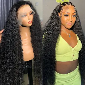 Raw Indian Hair Hd Lace Frontal Wig Cuticle Aligned Human Hair Transparent Hd Lace Front Wigs Burmese Curly Wigs For Black Women
