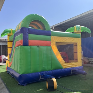 Château gonflable combiné avec toboggan sur le thème des animaux de la jungle, qualité export directe usine - Product Image 5