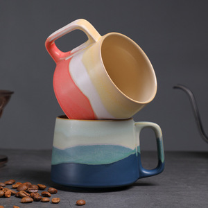 Cổ điển đồ đá trà cốc cà phê Cappuccino Espresso <span class=keywords><strong>Latte</strong></span> cup Chất lượng cao Mug với xử lý sáng tạo Gốm cốc cà phê - Product Image 4